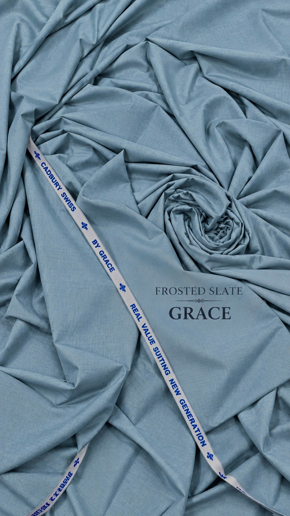 -GRACE CADBURY SWISS — FROSTED SLATE Premium All Seasons Use Kurta Salwar Fabric 4.75MTR | 52 Width (GRACE INTERNATIONAL)