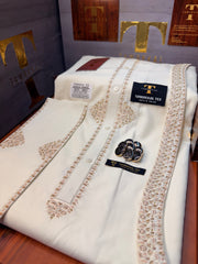 A SHAH-E-JAMEEL BOSKI CREAM MULTANI ADVANCE TARKASHI HAND EMBROIDERY (TAWAKKAL TEX)