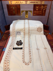 GUL-E-ZAR BOSKI CREAM MULTANI ADVANCE TARKASHI HAND EMBROIDERY (TAWAKKAL TEX)