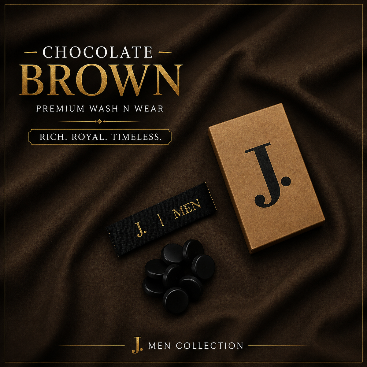 J. Men Premium Wash N Wear Fabric – Chocolate Brown | 4.5 Meter