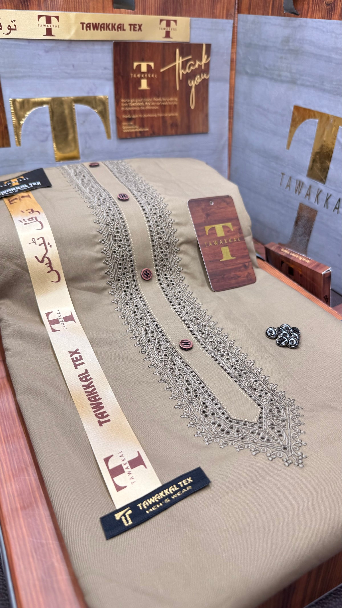 -92 BEIGE DESERT MIST KURTA SALAWAR (PREMIUM SULEMANI EMBROIDERY PATHANI)