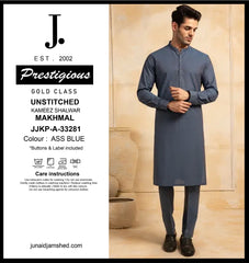 J.  JJKP-A-33281  -ASS BLUE- UNSTITCHED
KAMEEZ SHALWAR
MAKHMAL (JUNAID JAMSHED)