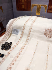 GUL-E-ZAR BOSKI CREAM MULTANI ADVANCE TARKASHI HAND EMBROIDERY (TAWAKKAL TEX)