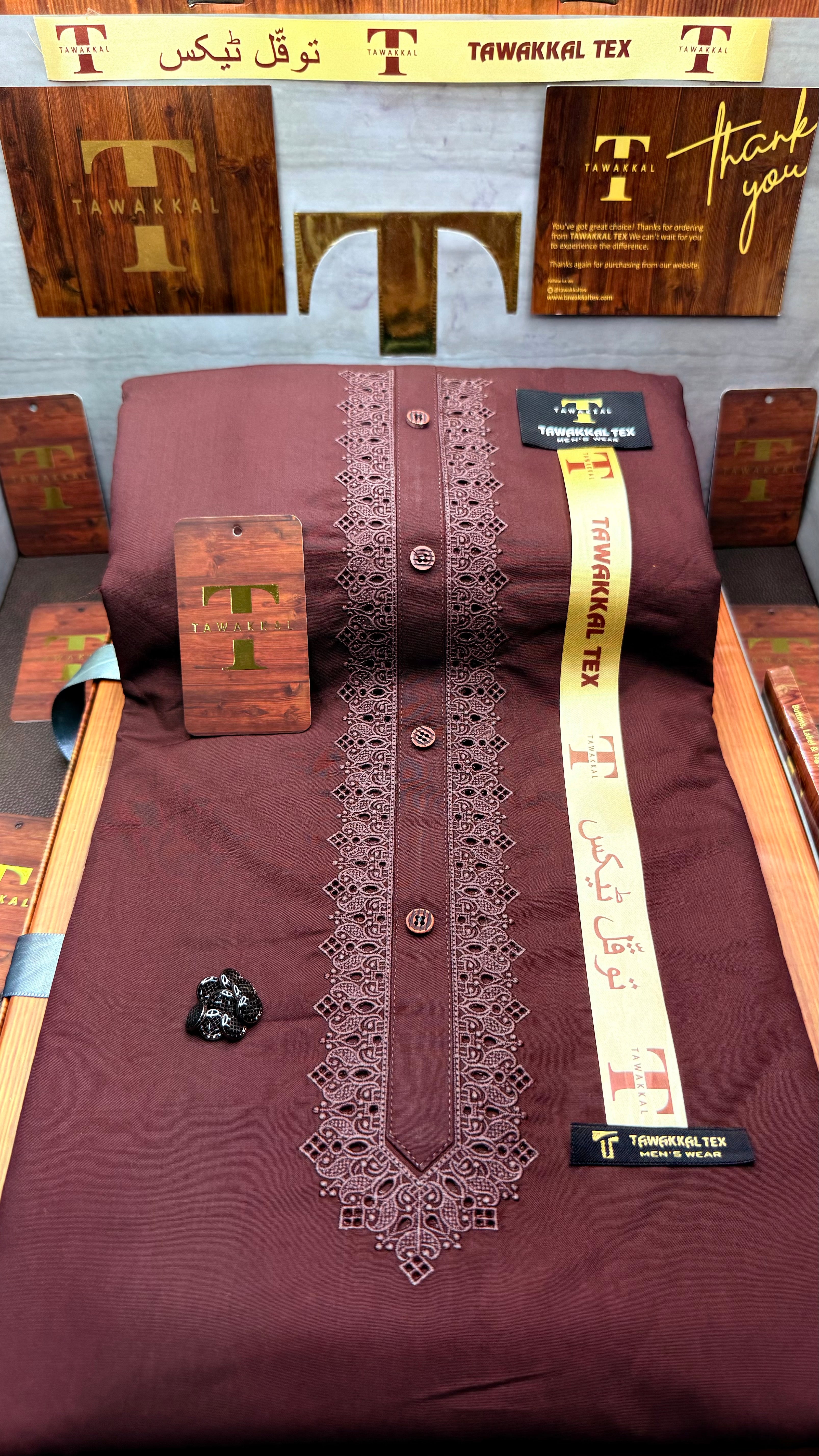 -47 DEEP MAHROON ROYALE KURTA SALAWAR (PREMIUM SULEMANI EMBROIDERY PATHANI)