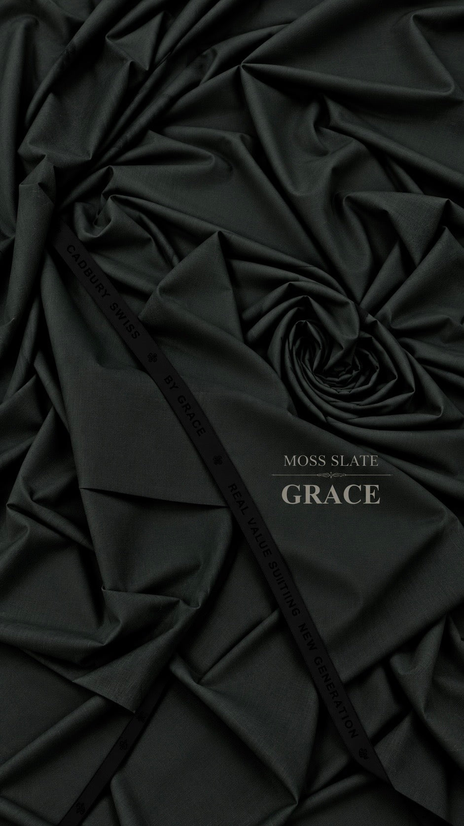 -GRACE CADBURY SWISS — MOSS SLATE Premium All Seasons Use Kurta Salwar Fabric 4.75MTR | 52 Width (GRACE INTERNATIONAL)