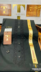 RASHID SULEMANI JET BLACK D07C08 KURTA SALAWAR (SULEMANI AZIZI EMBROIDERED COLLECTION)