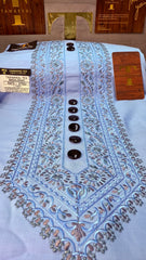 BADALSHAH SKYLINE 105-06 MULTI COLOUR KASHMIRI EMBROIDERY UNSTICHED FULL KURTA SALWAR PATHANI (J. FABRIC IMPORTED) “Pics are clicked in HD cameras.
Original color may vary from mobile to mobile depending on your handset.
– Tawakkal Tex”