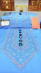 BADALSHAH TEAL MIDNIGHT 105-09MULTI COLOUR KASHMIRI EMBROIDERY UNSTICHED FULL KURTA SALWAR PATHANI (J. FABRIC IMPORTED) “Pics are clicked in HD cameras. Original color may vary from mobile to mobile depending on your handset. – Tawakkal Tex”