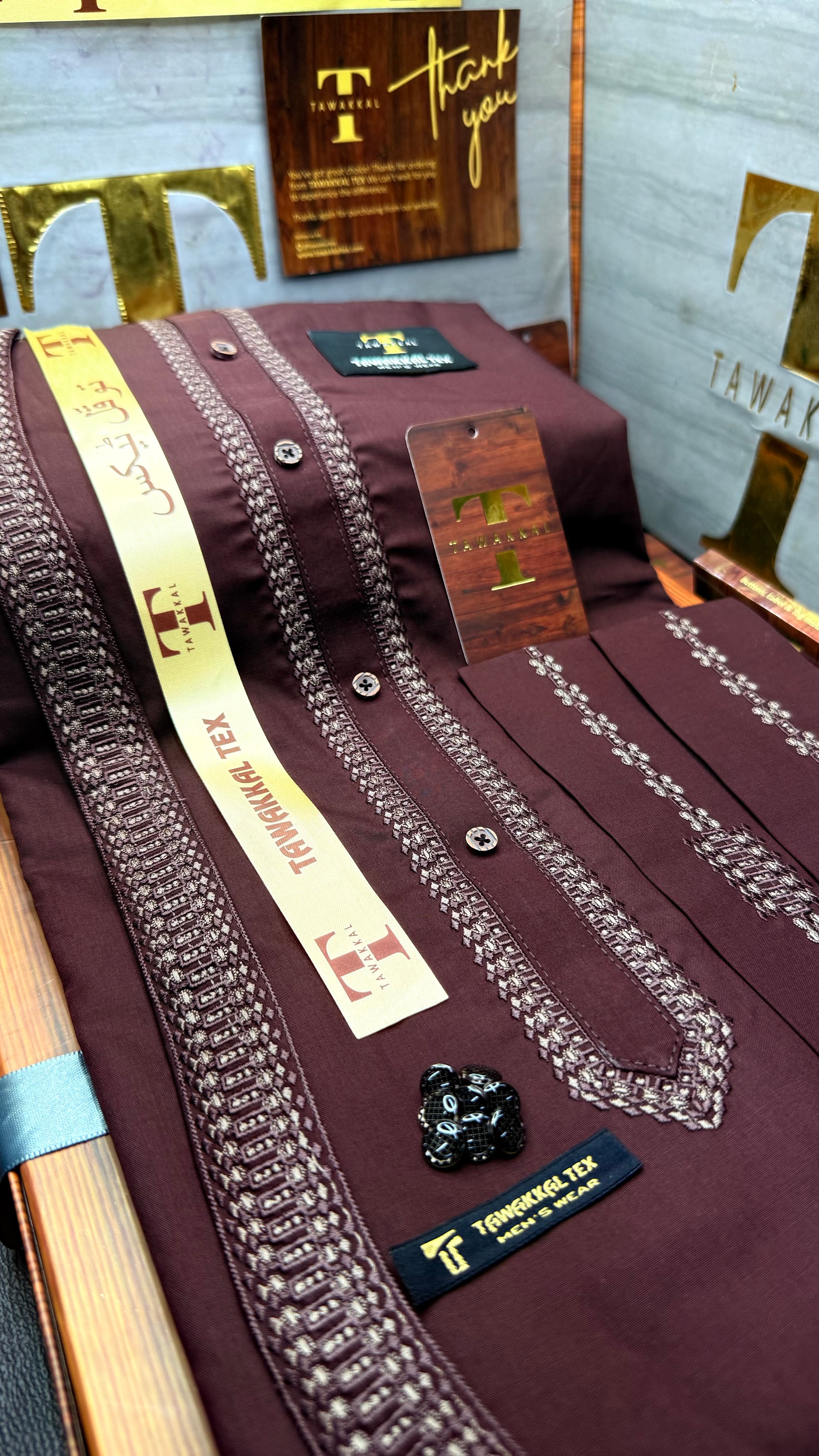 -41 DEEP MAHROON ROYALE KURTA SALAWAR (PREMIUM OSMANI EMBROIDERY PATHANI)