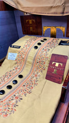 ZARWAAL GOLDEN DUNE 101-05 MULTI COLOUR KASHMIRI EMBROIDERY UNSTICHED FULL KURTA SALWAR PATHANI (J. FABRIC IMPORTED) “Pics are clicked in HD cameras. Original color may vary from mobile to mobile depending on your handset. – Tawakkal Tex”