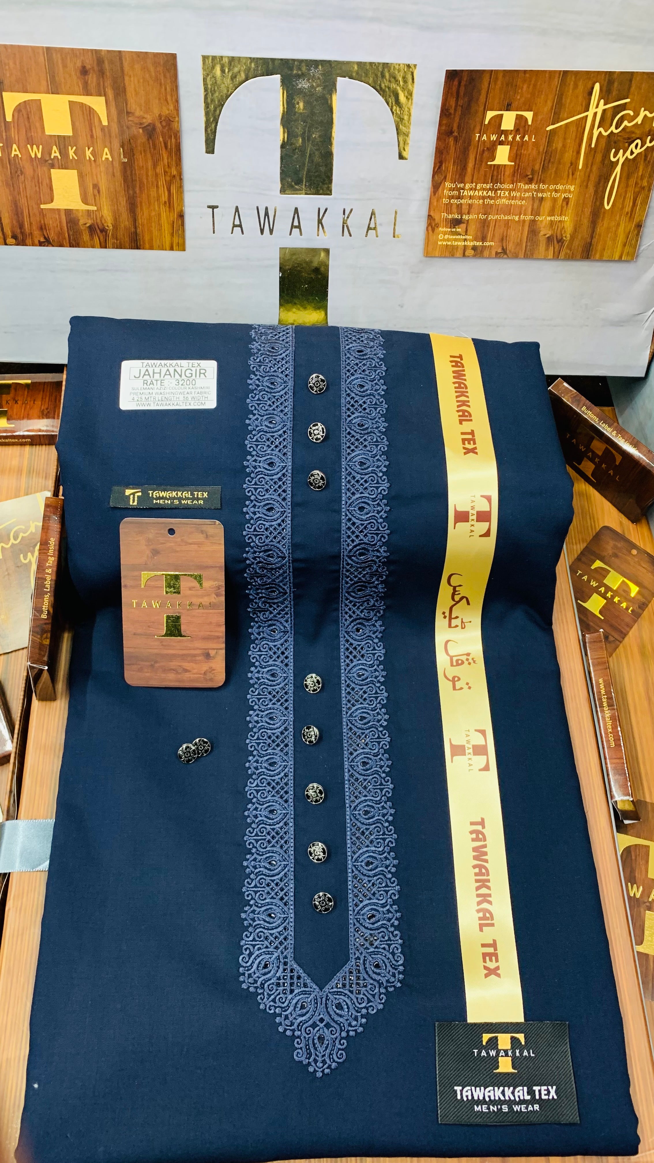 JAHANGIR NAVY BLUE D03C04 KURTA SALAWAR (SULEMANI AZIZI EMBROIDERED COLLECTION)