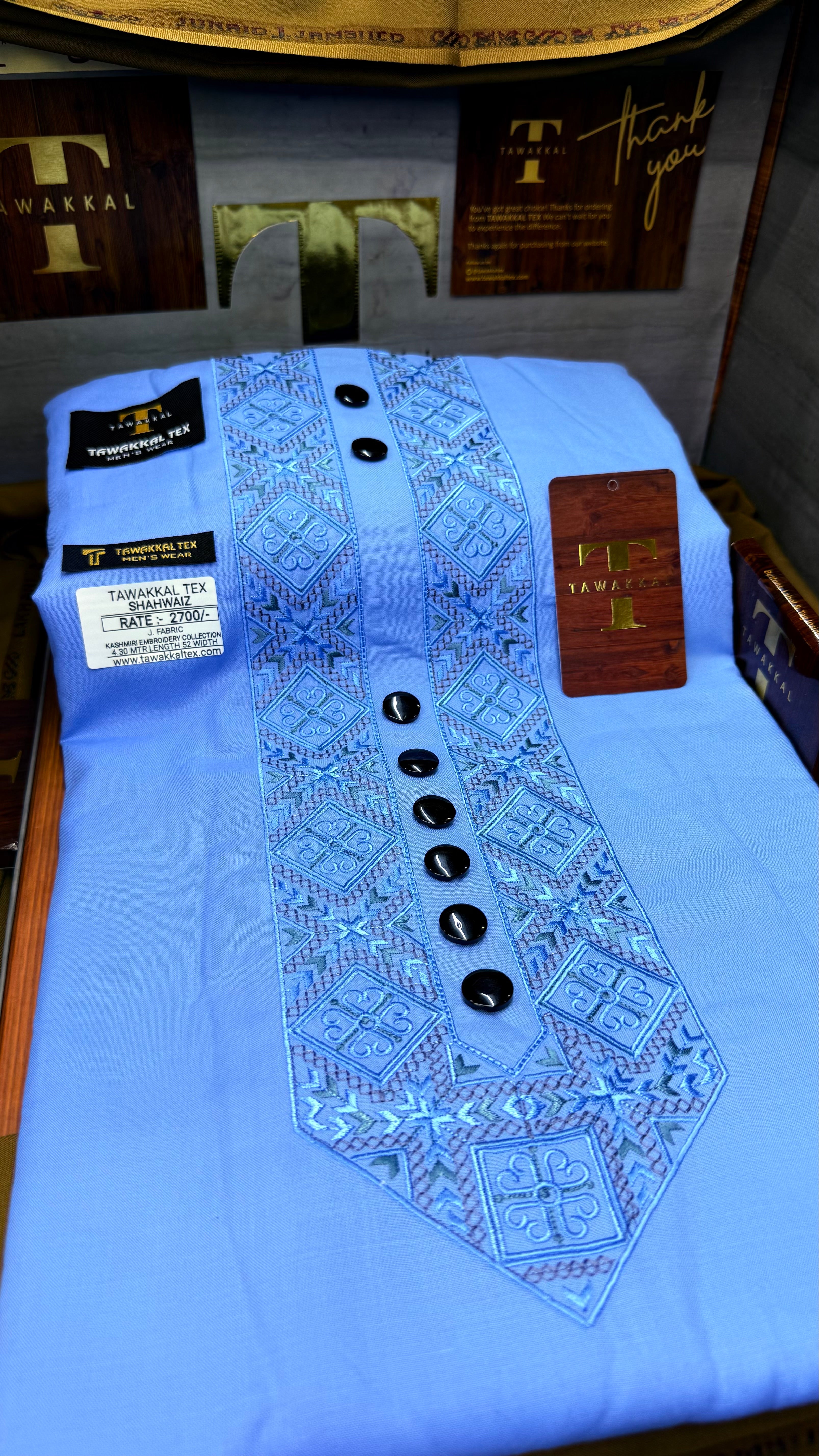 SHAHWAIZ SKYLINE 110-06 MULTI COLOUR KASHMIRI EMBROIDERY UNSTICHED FULL KURTA SALWAR PATHANI (J. FABRIC IMPORTED) “Pics are clicked in HD cameras. Original color may vary from mobile to mobile depending on your handset. – Tawakkal Tex”