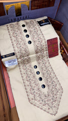MURAADSHAH PEAL CREAM 104-03 MULTI COLOUR KASHMIRI EMBROIDERY UNSTICHED FULL KURTA SALWAR PATHANI (J. FABRIC IMPORTED) “Pics are clicked in HD cameras. Original color may vary from mobile to mobile depending on your handset. – Tawakkal Tex”