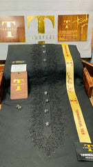 SULAIMAN SULAIMANI JET BLACK D06C08 KURTA SALAWAR (SULEMANI AZIZI EMBROIDERED COLLECTION)