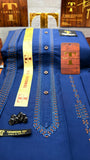 -72 ROYAL AZURE BLUE KURTA SALAWAR (PREMIUM SULEMANI EMBROIDERY PATHANI)