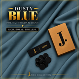 J. Men Premium Wash N Wear Fabric    – DUSTY BLUE –  | 4.5 Meter