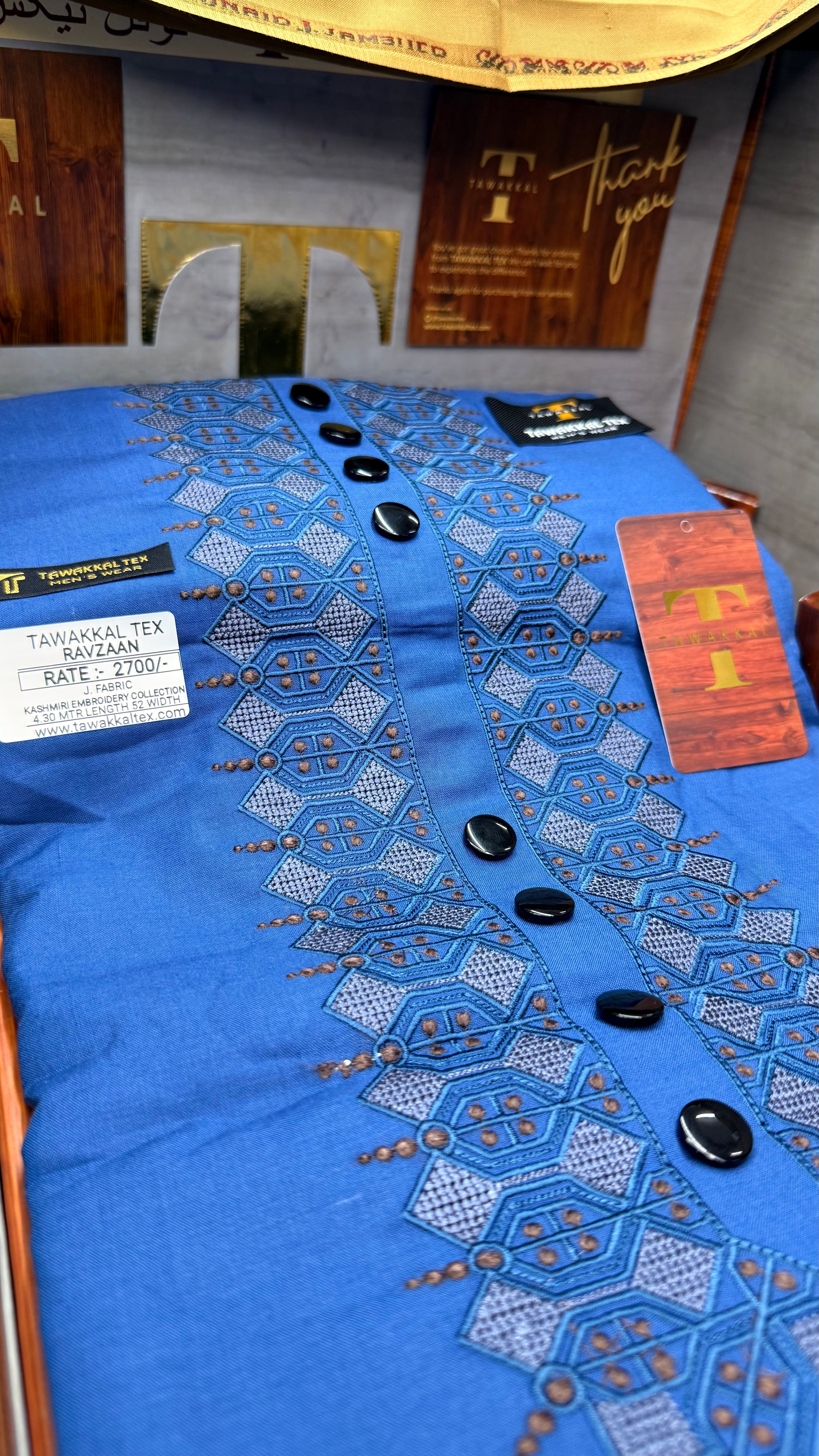 RAVZAAN TEAL MIDNIGHT 106-07 MULTI COLOUR KASHMIRI EMBROIDERY UNSTICHED FULL KURTA SALWAR PATHANI (J. FABRIC IMPORTED) “Pics are clicked in HD cameras. Original color may vary from mobile to mobile depending on your handset. – Tawakkal Tex”
