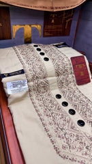 MURAADSHAH PEAL CREAM 104-03 MULTI COLOUR KASHMIRI EMBROIDERY UNSTICHED FULL KURTA SALWAR PATHANI (J. FABRIC IMPORTED) “Pics are clicked in HD cameras. Original color may vary from mobile to mobile depending on your handset. – Tawakkal Tex”