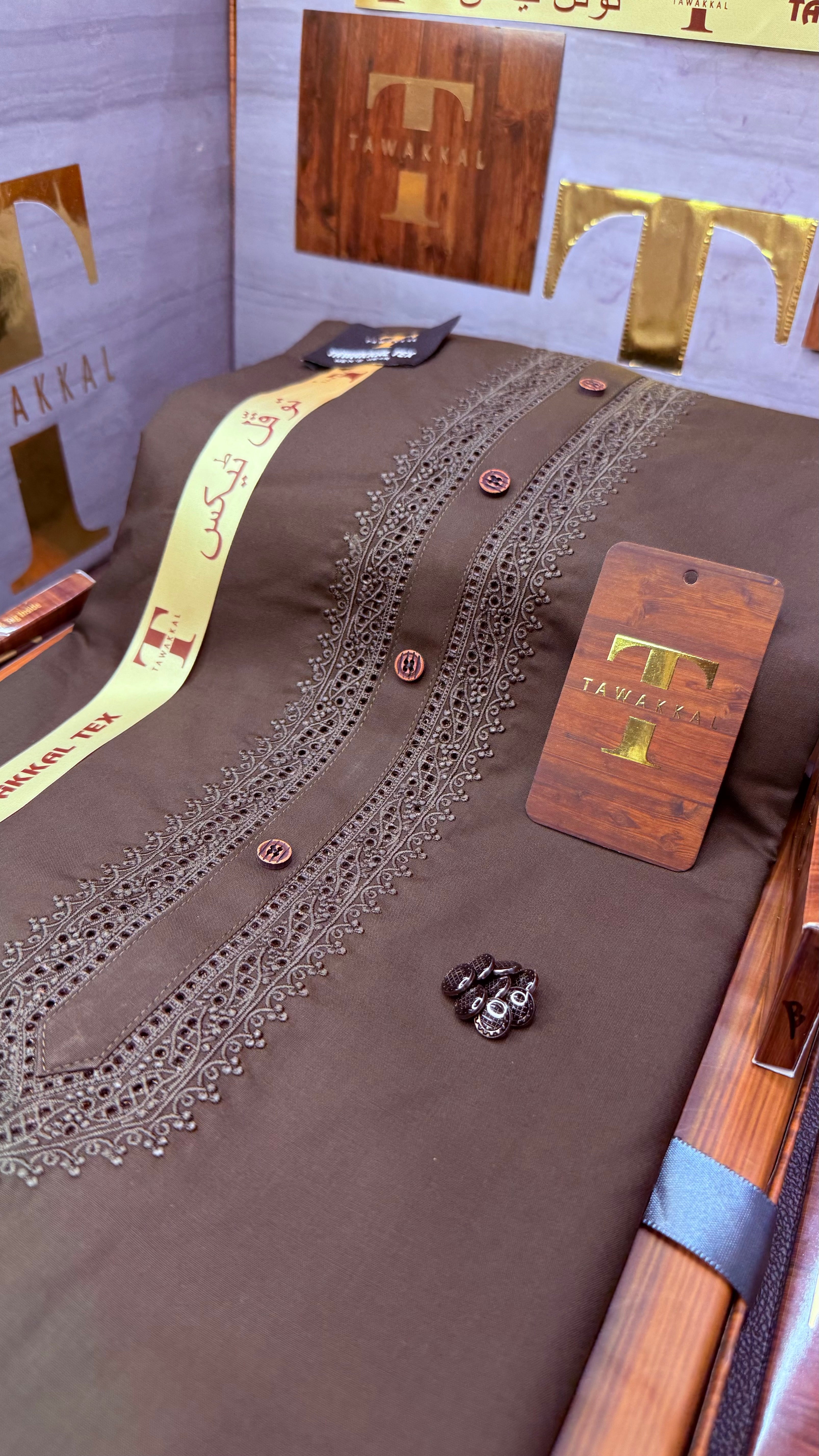 -92 OLIVE SULTAN KURTA SALAWAR (PREMIUM SULEMANI EMBROIDERY PATHANI)