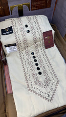 BADALSHAH PEAL CREAM 105-03MULTI COLOUR KASHMIRI EMBROIDERY UNSTICHED FULL KURTA SALWAR PATHANI (J. FABRIC IMPORTED) “Pics are clicked in HD cameras. Original color may vary from mobile to mobile depending on your handset. – Tawakkal Tex”