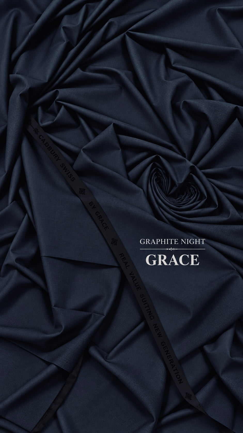 -GRACE CADBURY SWISS — GRAPHITE NIGHT Premium All Seasons Use Kurta Salwar Fabric 4.75MTR | 52 Width (GRACE INTERNATIONAL)