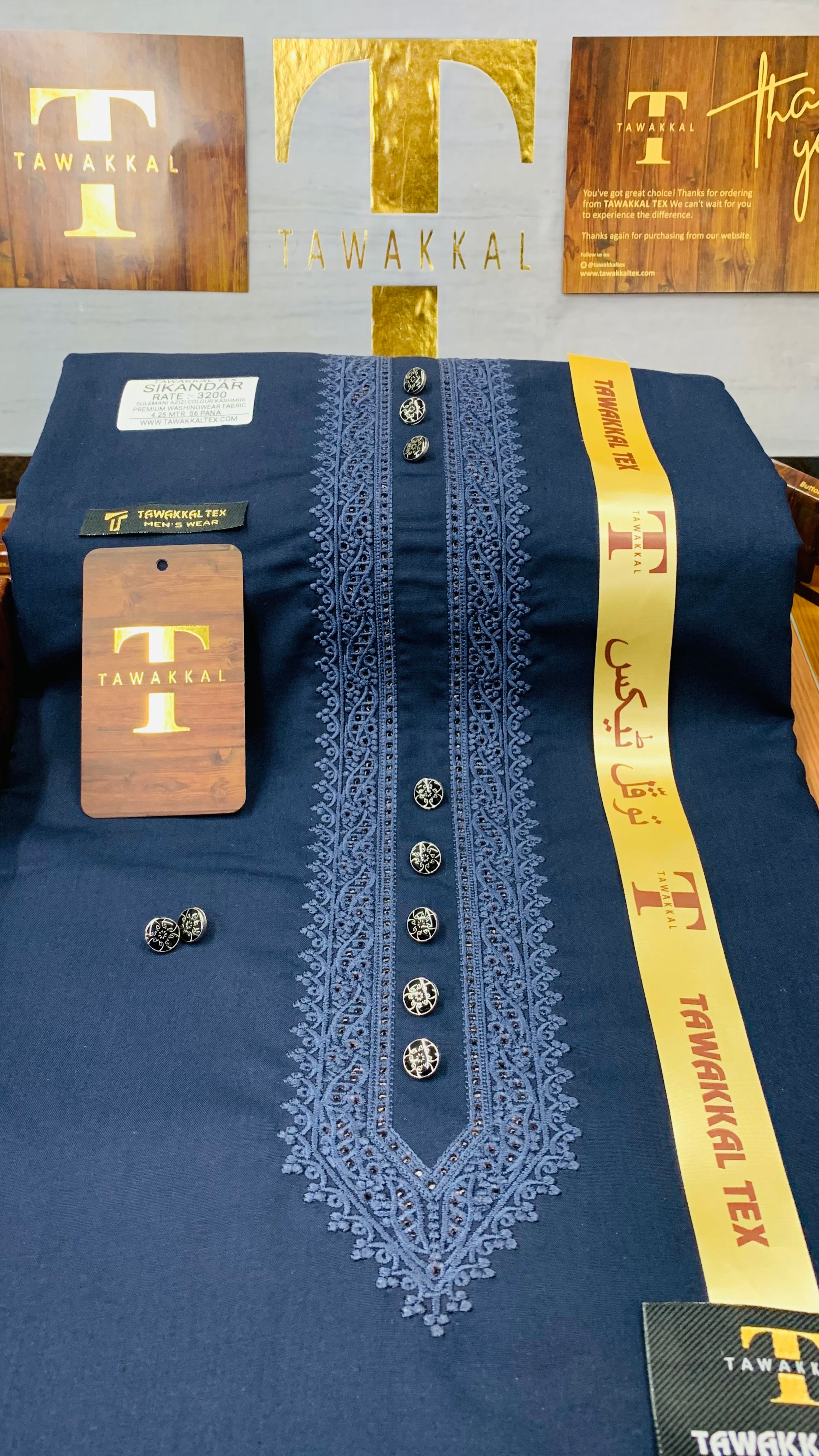 SIKANDAR SULEMMANI NAVY BLUE D04C04 KURTA SALAWAR (SULEMANI AZIZI EMBROIDERED COLLECTION)