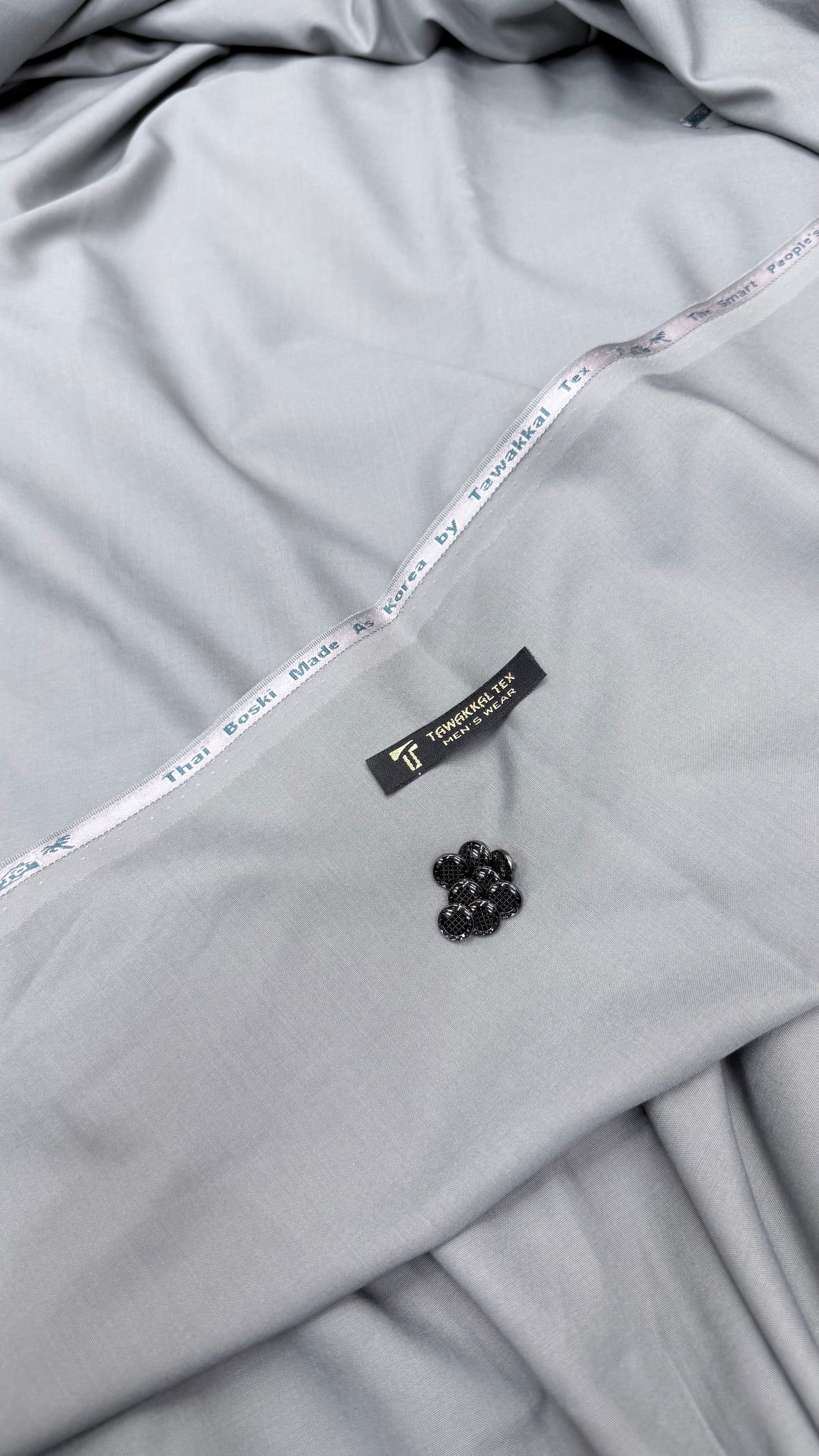 -BOSKI KING Titanium Silver Misty Graphite Premium Boski Unstitched Kurta Salwar Fabric  (TAWAKKAL TEX)