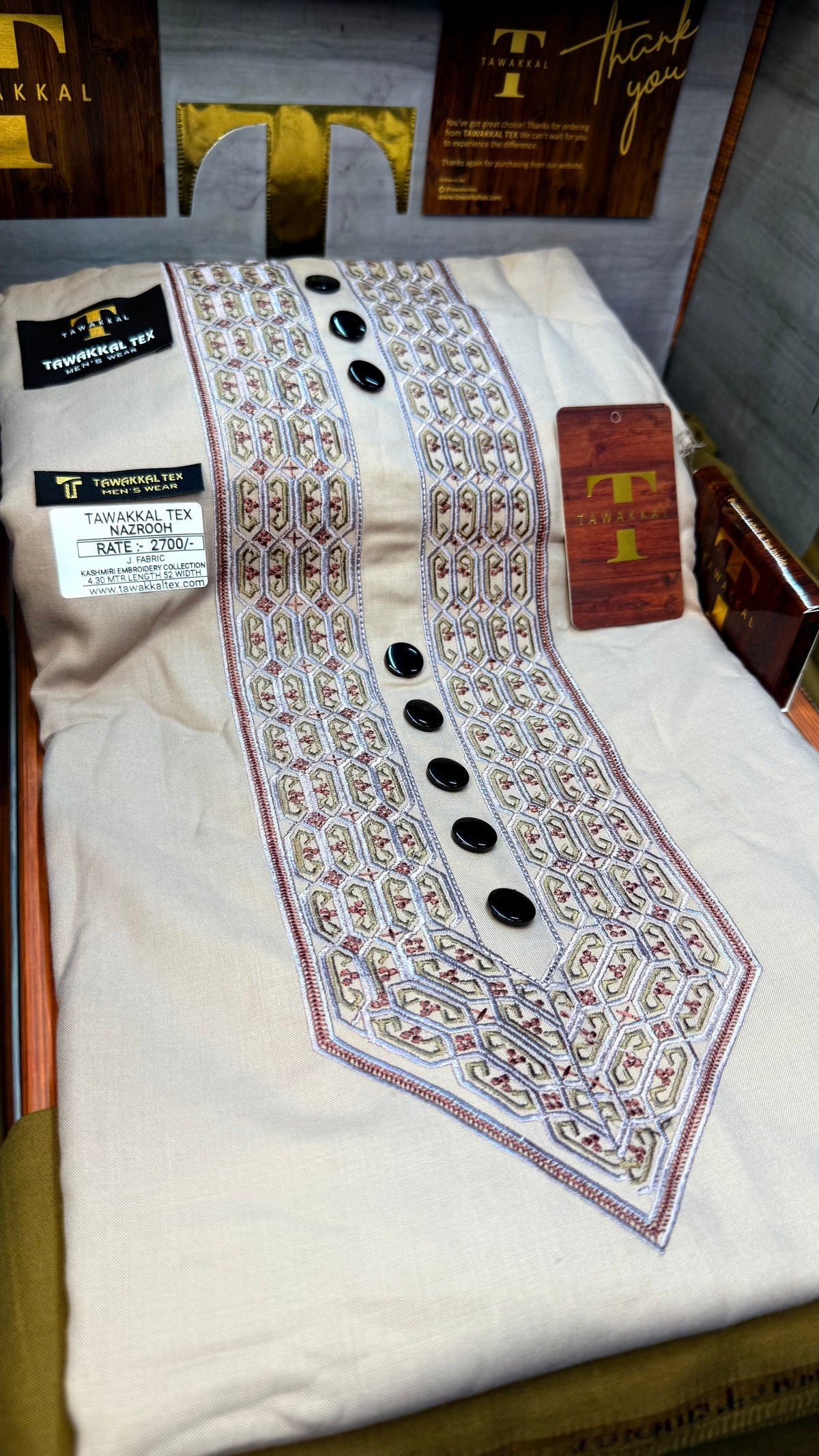 NAZROOH ROSE DUST 102-01MULTI COLOUR KASHMIRI EMBROIDERY UNSTICHED FULL KURTA SALWAR PATHANI (J. FABRIC IMPORTED) “Pics are clicked in HD cameras. Original color may vary from mobile to mobile depending on your handset. – Tawakkal Tex”
