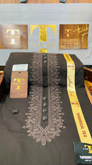 SULAIMAN SULAIMANI CHARCOAL BROWN D06C05 KURTA SALAWAR (SULEMANI AZIZI EMBROIDERED COLLECTION)