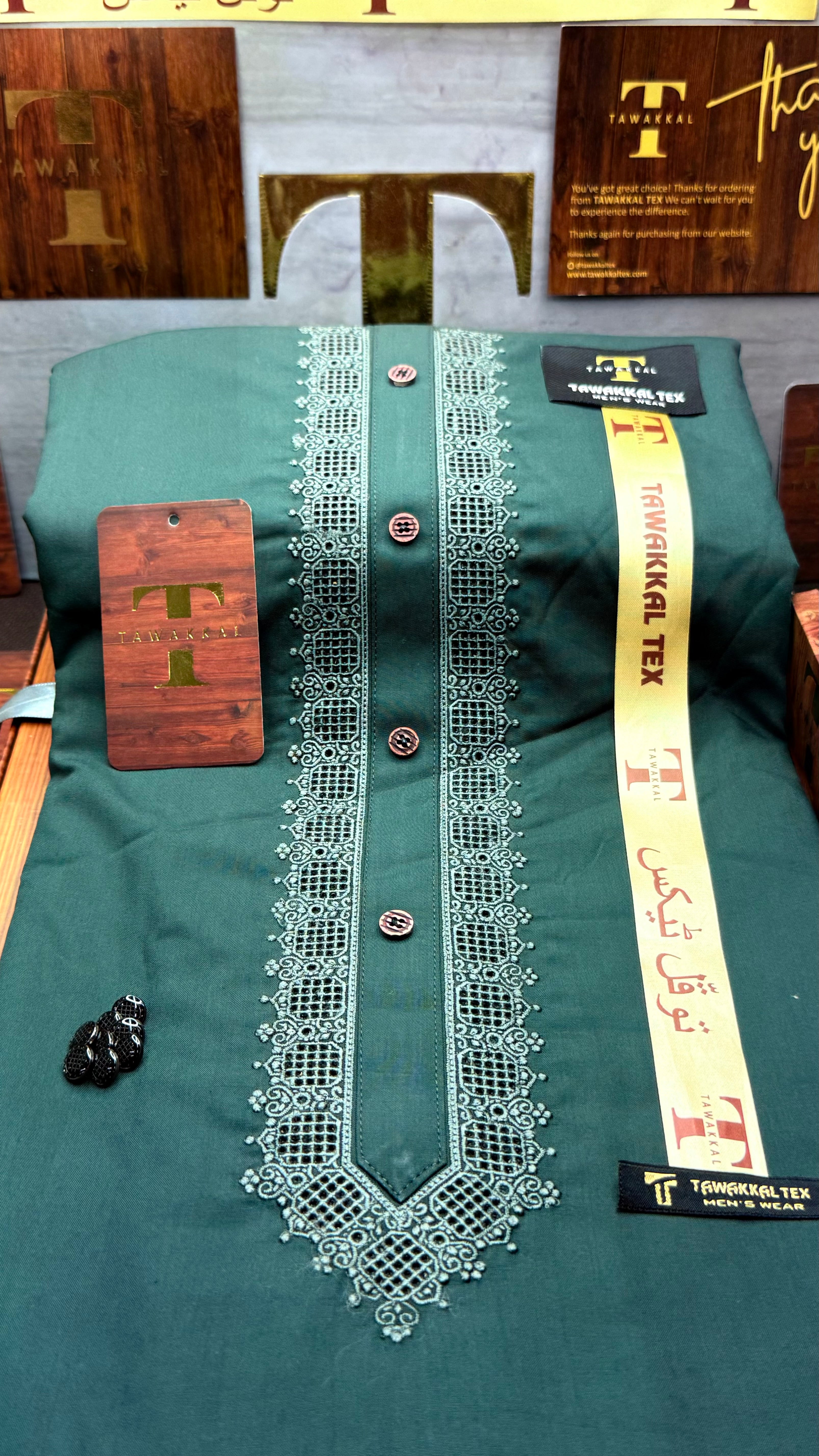 -51 EMERALD DUST GREEN KURTA SALAWAR (PREMIUM SULEMANI EMBROIDERY PATHANI)