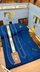 BLUE GERMAN COLOURS EMBROIDERED.          (AZIZI EMBROIDERED COLLECTION)