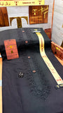 -47 MIDNIGHT BLACK KURTA SALAWAR (PREMIUM SULEMANI EMBROIDERY PATHANI)