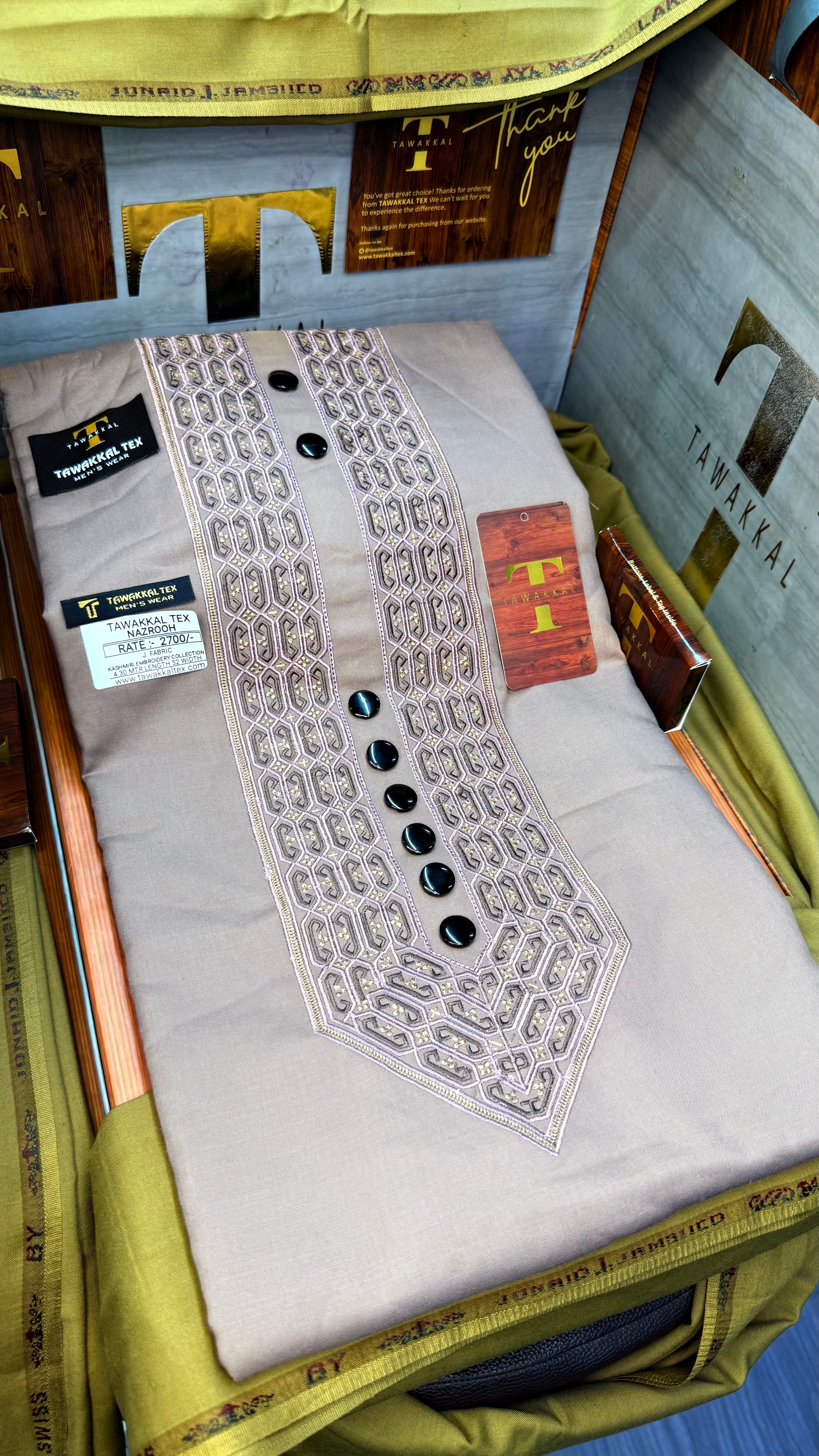 NAZROOH MAUVE STONE 102-02 MULTI COLOUR KASHMIRI EMBROIDERY UNSTICHED FULL KURTA SALWAR PATHANI (J. FABRIC IMPORTED) “Pics are clicked in HD cameras. Original color may vary from mobile to mobile depending on your handset. – Tawakkal Tex”
