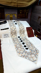 SHAHWAIZ IVORY NOIR 110-10 MULTI COLOUR KASHMIRI EMBROIDERY UNSTICHED FULL KURTA SALWAR PATHANI (J. FABRIC IMPORTED) “Pics are clicked in HD cameras. Original color may vary from mobile to mobile depending on your handset. – Tawakkal Tex”