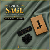 J. Men Premium Wash N Wear Fabric  – FOREST SAGE –  | 4.5 Meter