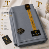 BOSKI KING Storm Slate – Premium Lazio Boski Unstitched Kurta Salwar Fabric (TAWAKKAL TEX)