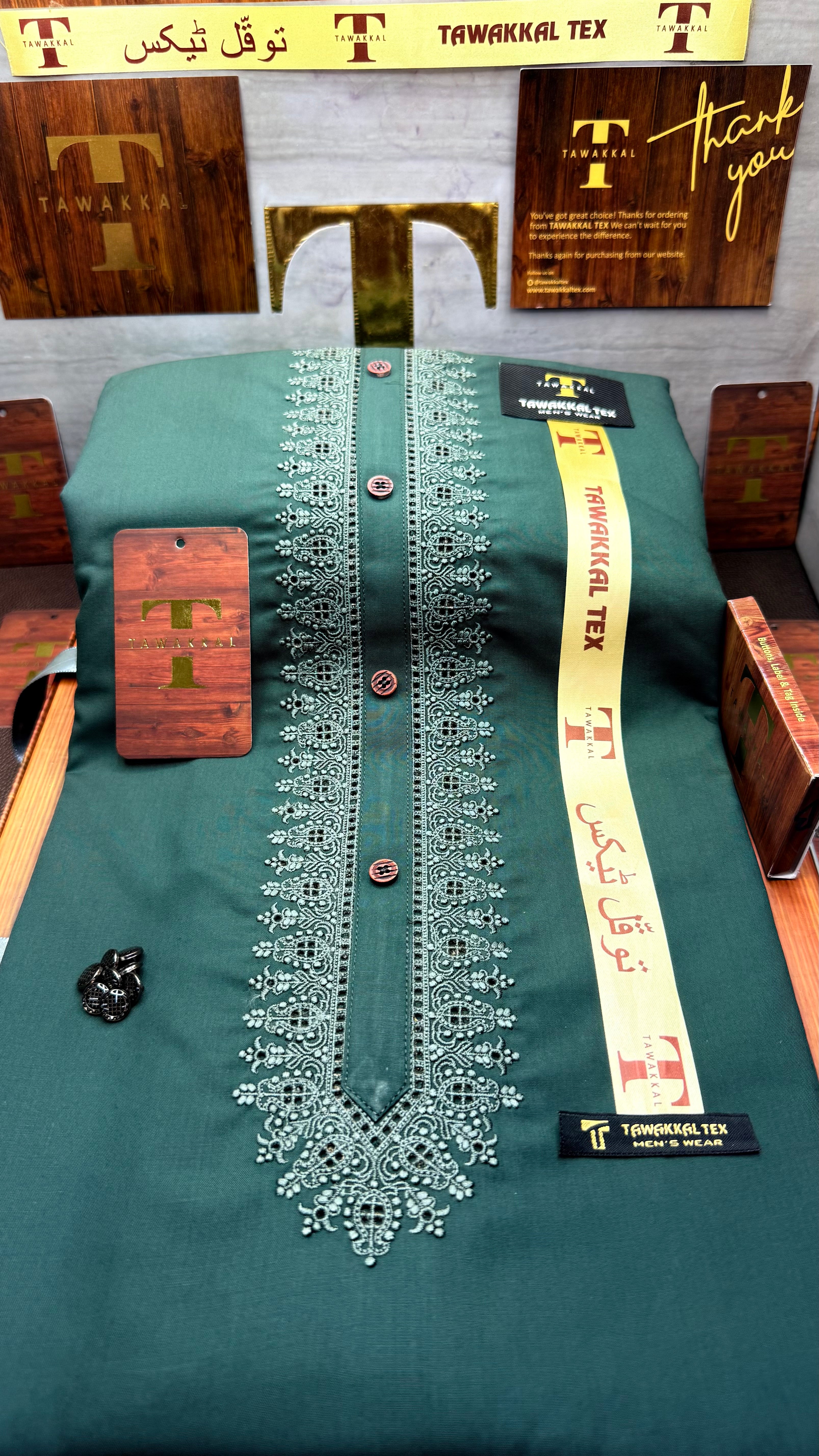 -27 EMERALD DUST GREEN KURTA SALAWAR (PREMIUM SULEMANI EMBROIDERY PATHANI)