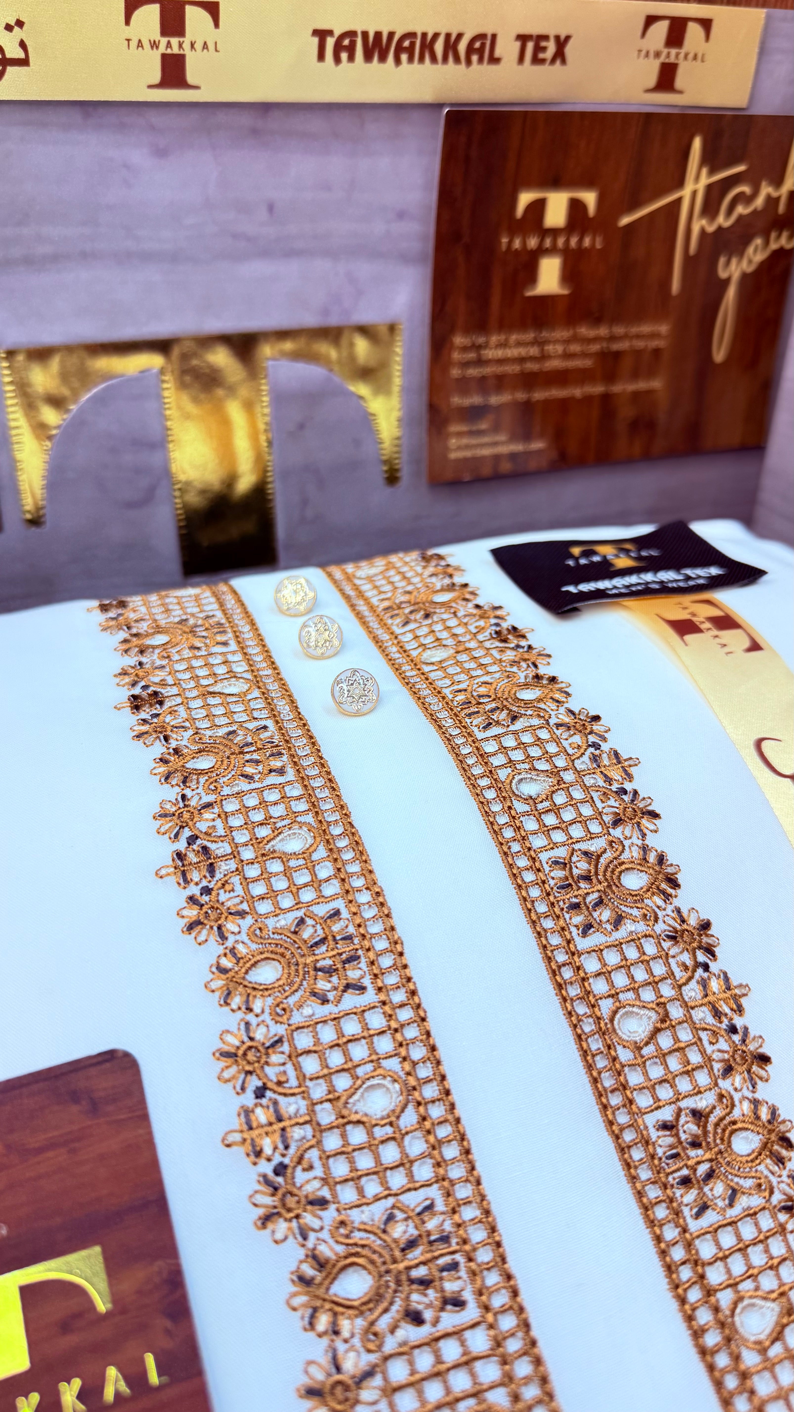 -ABEER GOLD KASHMIRI EMBROIDERY IMPORTED KURTA SALWAR PATHANI.(EID SPECIAL IMPORTED KASHMIRI COLLECTION)