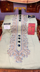 ZARWAAL PEARL CREAM 101-03 MULTI COLOUR KASHMIRI EMBROIDERY UNSTICHED FULL KURTA SALWAR PATHANI (J. FABRIC IMPORTED) “Pics are clicked in HD cameras. Original color may vary from mobile to mobile depending on your handset. – Tawakkal Tex”
