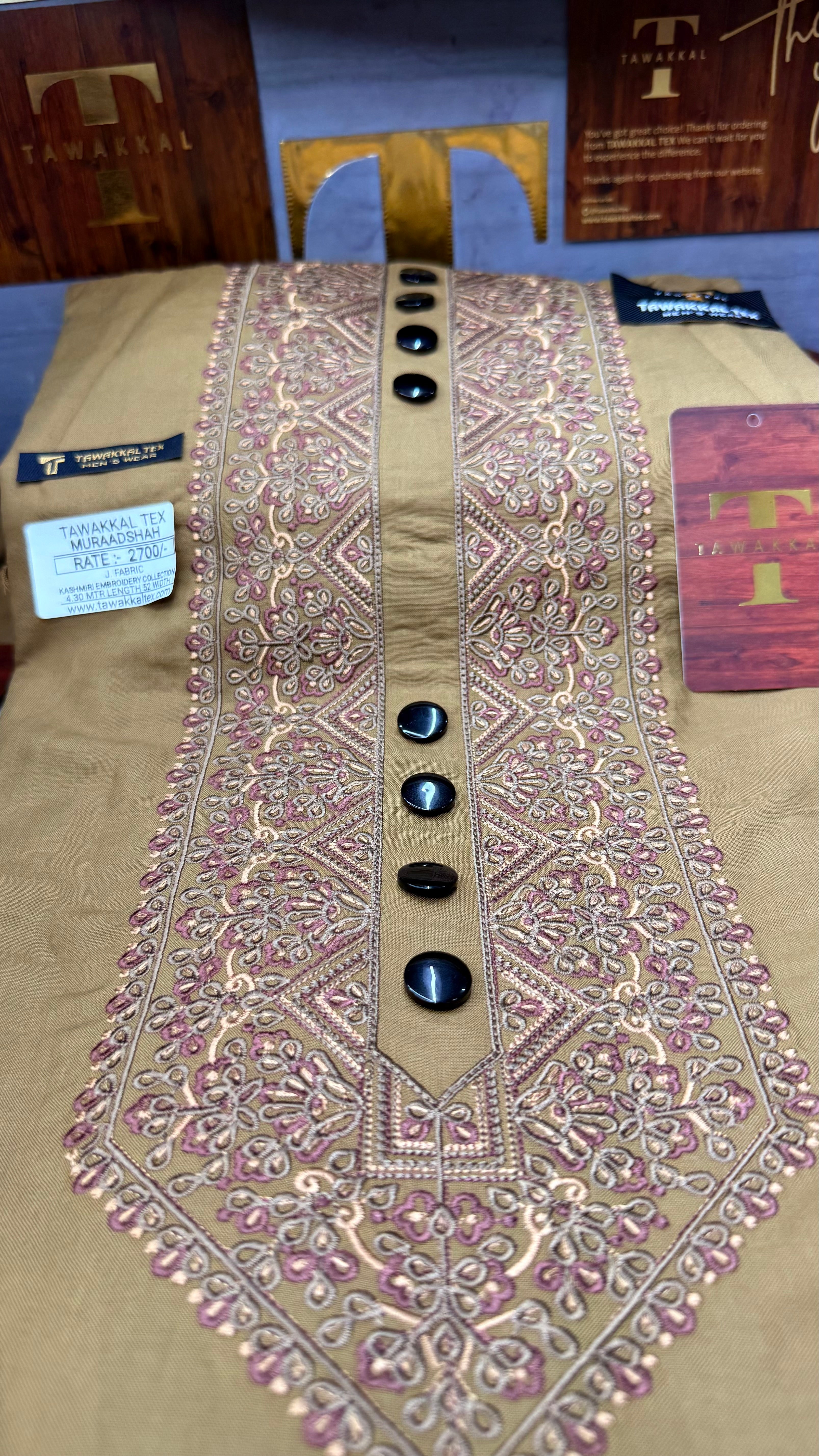 MURAADSHAH AMBERWOOD 104-04 MULTI COLOUR KASHMIRI EMBROIDERY UNSTICHED FULL KURTA SALWAR PATHANI (J. FABRIC IMPORTED) “Pics are clicked in HD cameras. Original color may vary from mobile to mobile depending on your handset. – Tawakkal Tex”