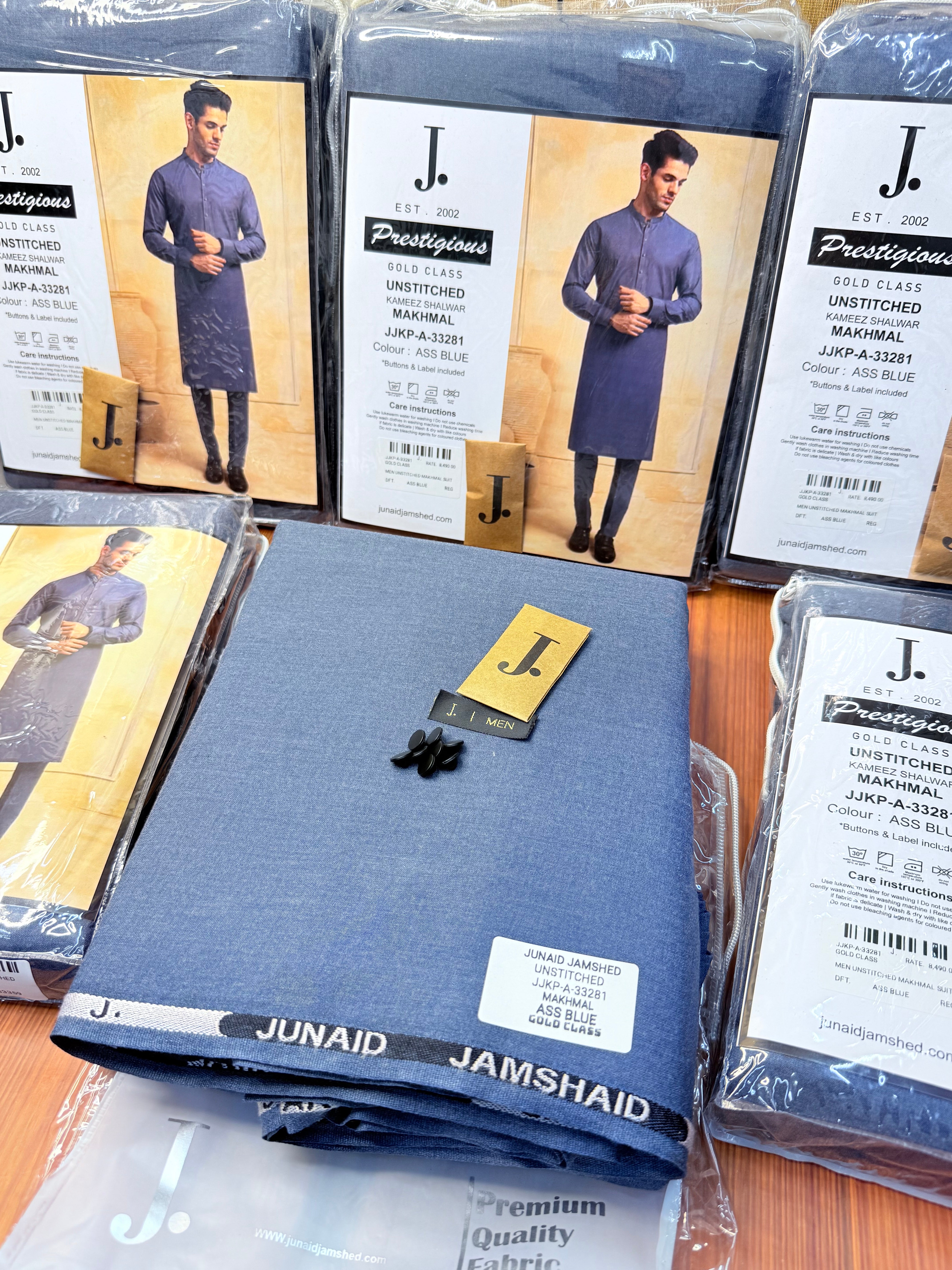 J.  JJKP-A-33281  -ASS BLUE- UNSTITCHED
KAMEEZ SHALWAR
MAKHMAL (JUNAID JAMSHED)