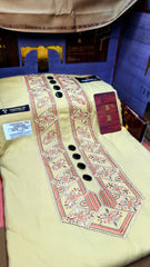 ZARGHAM GOLDEN DUNE 109-05 MULTI COLOUR KASHMIRI EMBROIDERY UNSTICHED FULL KURTA SALWAR PATHANI (J. FABRIC IMPORTED) “Pics are clicked in HD cameras. Original color may vary from mobile to mobile depending on your handset. – Tawakkal Tex”