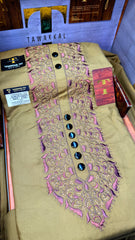 SUNEHRI CHINAR MAUVE STONE 107-02 MULTI COLOUR KASHMIRI EMBROIDERY UNSTICHED FULL KURTA SALWAR PATHANI (J. FABRIC IMPORTED) “Pics are clicked in HD cameras. Original color may vary from mobile to mobile depending on your handset. – Tawakkal Tex”