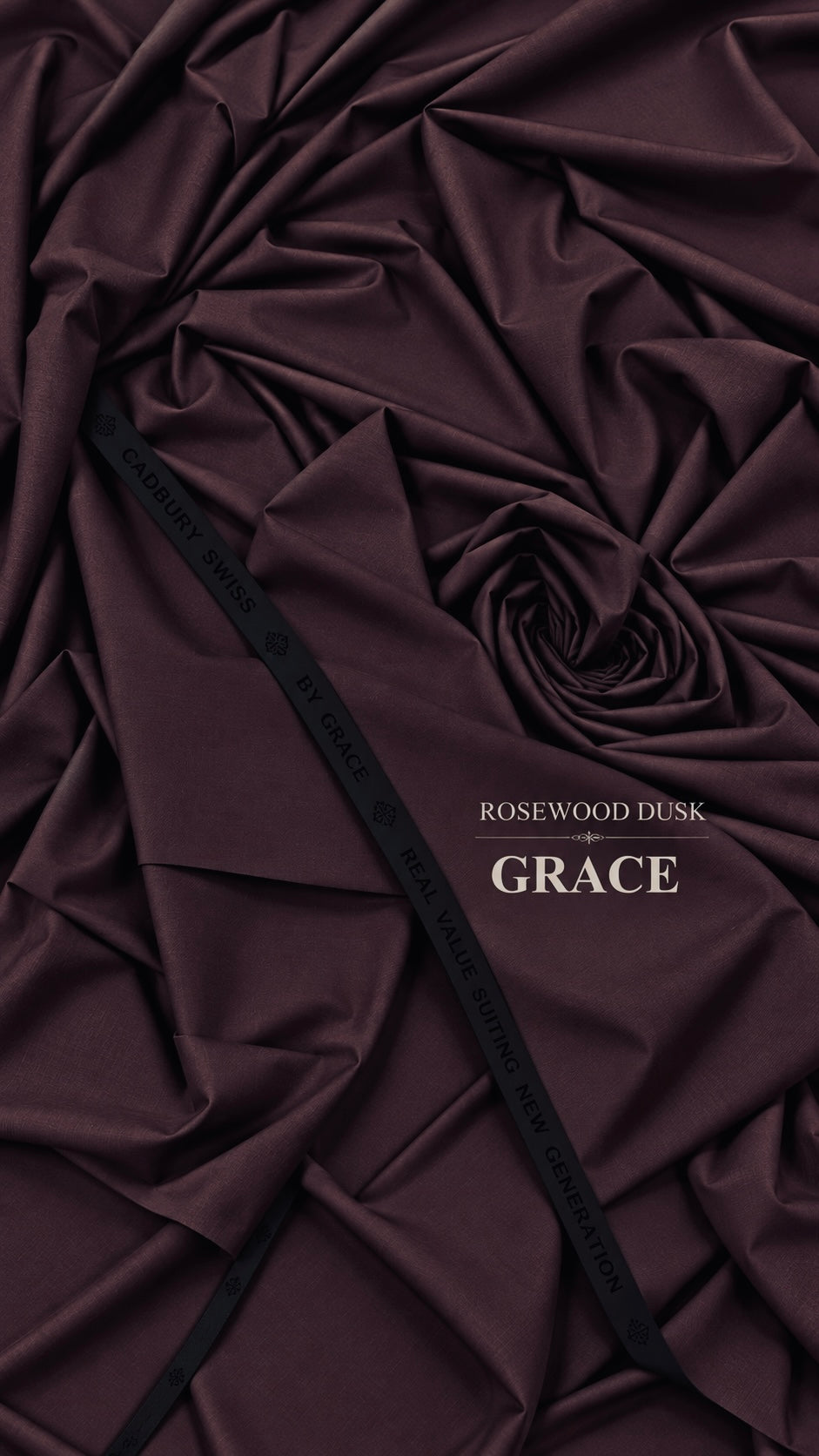 -GRACE CADBURY SWISS — ROSEWOOD DUSK Premium All Seasons Use Kurta Salwar Fabric 4.75MTR | 52 Width (GRACE INTERNATIONAL)