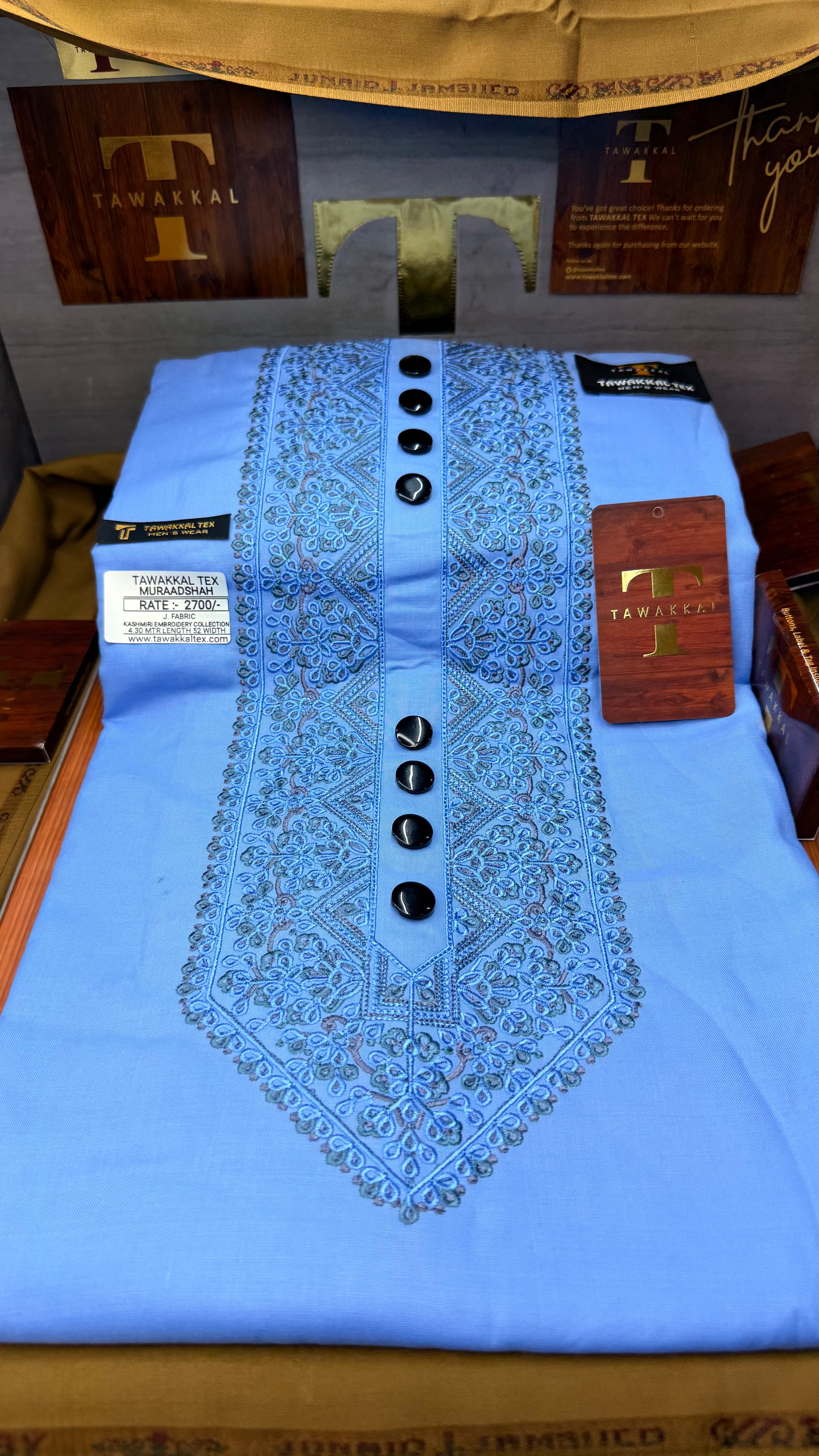 MURAADSHAH SKYLINE 104-06 MULTI COLOUR KASHMIRI EMBROIDERY UNSTICHED FULL KURTA SALWAR PATHANI (J. FABRIC IMPORTED) “Pics are clicked in HD cameras. Original color may vary from mobile to mobile depending on your handset. – Tawakkal Tex”