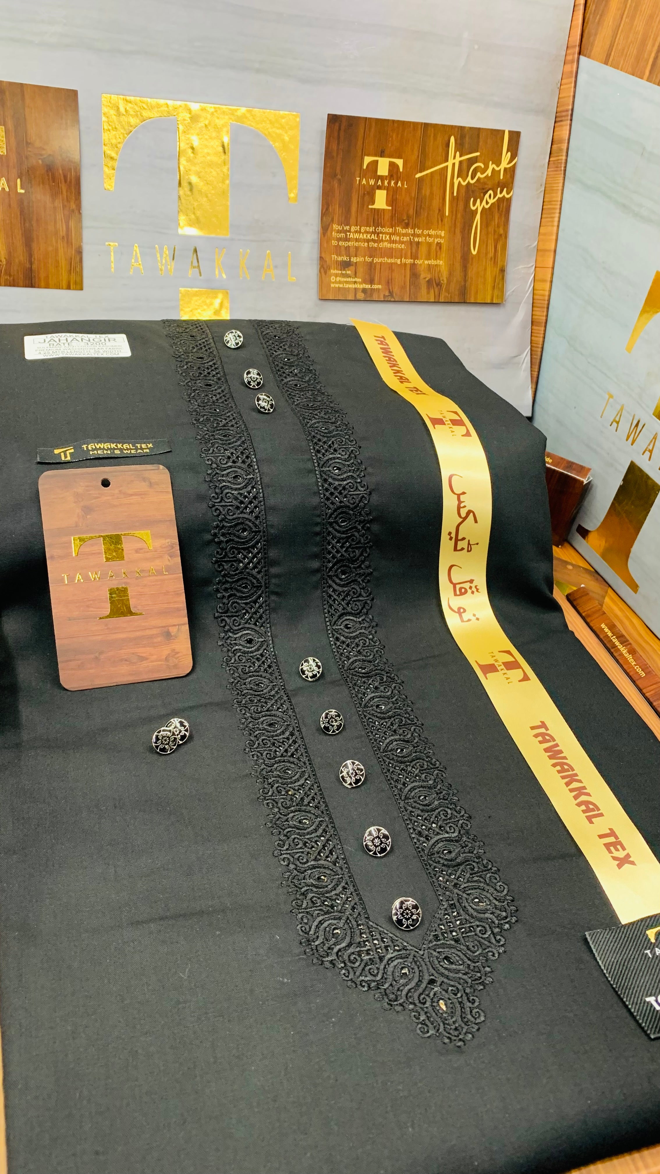 JAHANGIR JET BLACK D03C08 KURTA SALAWAR (SULEMANI AZIZI EMBROIDERED COLLECTION)
