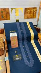 GHAZI SULEMANI NAVY BLUE D08C04 KURTA SALAWAR (SULEMANI AZIZI EMBROIDERED COLLECTION)