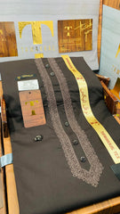 GHAZI SULEMANI CHARCOAL COFFEE D08C05 KURTA SALAWAR (SULEMANI AZIZI EMBROIDERED COLLECTION)