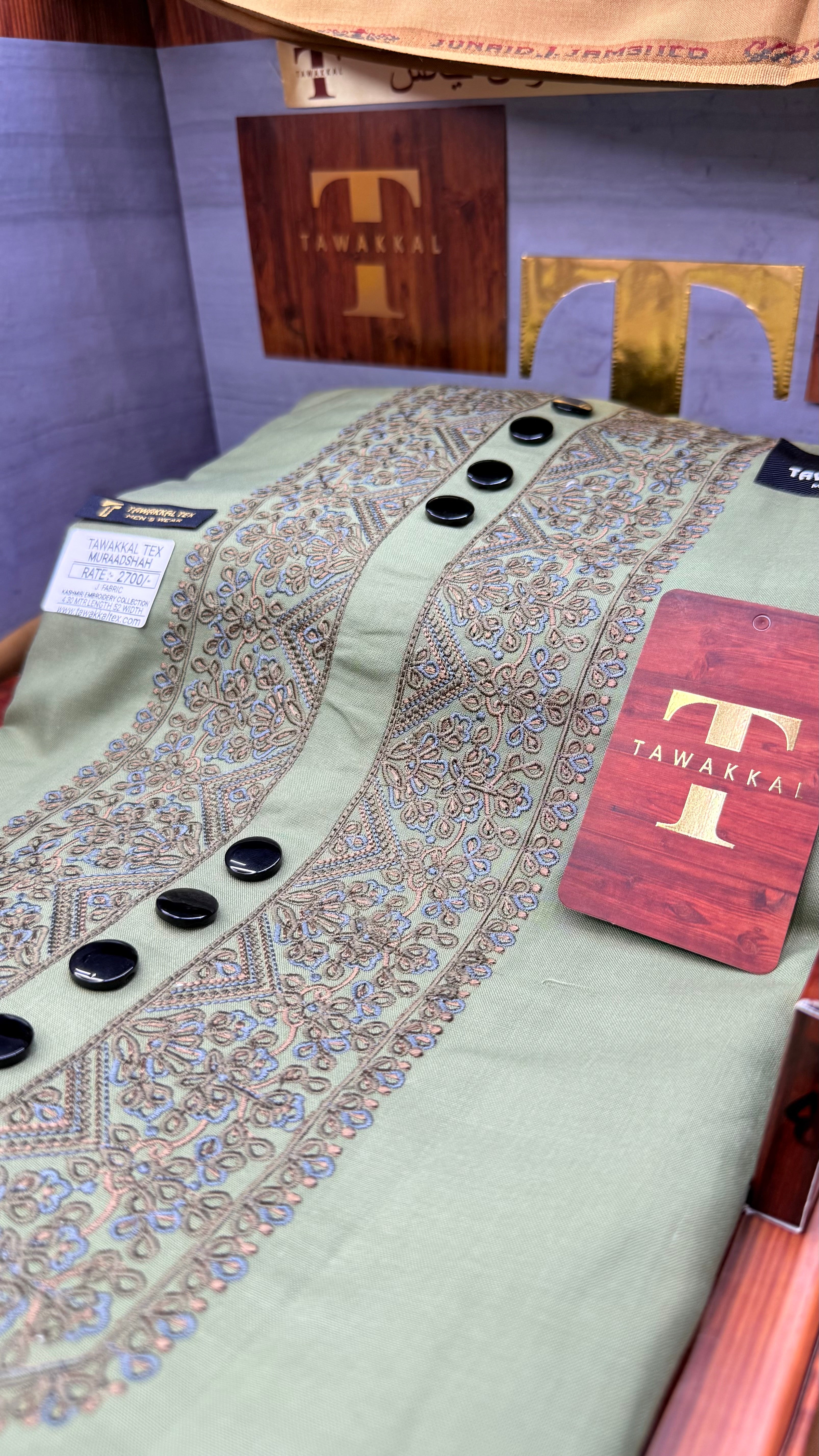 MURAADSHAH OLIVE GROVE 104-07MULTI COLOUR KASHMIRI EMBROIDERY UNSTICHED FULL KURTA SALWAR PATHANI (J. FABRIC IMPORTED) “Pics are clicked in HD cameras. Original color may vary from mobile to mobile depending on your handset. – Tawakkal Tex”