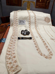 GUL-E-ZAR BOSKI CREAM MULTANI ADVANCE TARKASHI HAND EMBROIDERY (TAWAKKAL TEX)